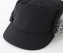 Beanie - Winter hat - Men's winter hat - Winter ear flap hat - with visor - with ear flaps - Ski hat - Cold weather - Trapper hat - Ear warmers Water-repellent outdoor hat - Winter - for outdoor sports, skiing, cycling, hiking, running - black