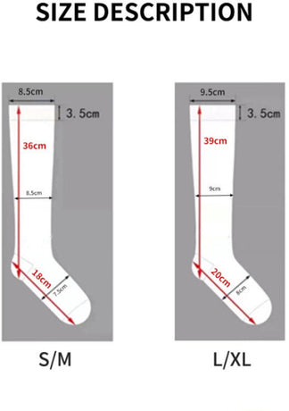 pairs - Compression socks - Sports socks - Running socks - Support socks - Knee socks - High-fly socks - Unisex - Circulation support and sports - For running, traveling, cycling and pregnancy - 36 cm - Size 36-40 - S/M - Black
