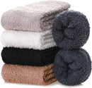 socks - 5 Pairs - Warm Fuzzy Fleece Socks - Women's House Socks - Warm Winter Socks - Fluffy Socks - Sleep Socks - House Socks - Stockings - keep warm - coral fleece - Plush and comfortable - thick plush socks - center tube socks