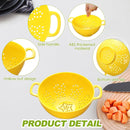4 pieces - Vegetable laundry basket - Kitchen colander - plastic berry strainer - plastic colanders with handle - with double handles - small colander strainer - for fruit, vegetables and food - kitchen accessories - green, purple, red, yellow - 19*14.8*7