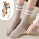 4 pairs - Socks - Cotton Socks - Autumn and winter socks - Comfortable and durable socks - striped socks for women - comfortable cotton leisure socks for women - cute socks - white, coffee, khaki, light brown