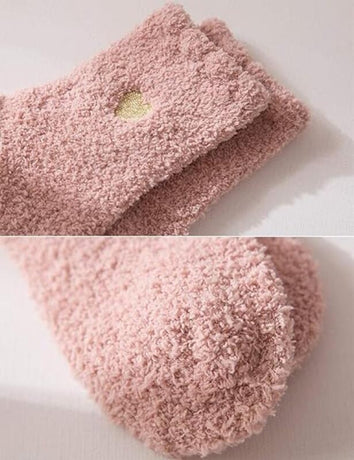 Pairs - socks - Warm Fuzzy Fleece Socks - Women's House Socks - Warm Winter Socks - Fluffy Socks - Sleep Socks - House Socks - Stockings - keep warm - coral fleece - Plush and comfortable - thick plush socks - center tube socks