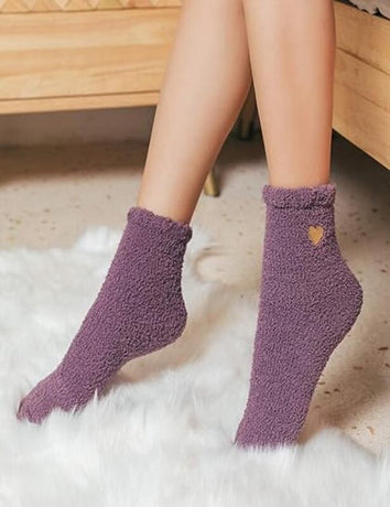 Pairs - socks - Warm Fuzzy Fleece Socks - Women's House Socks - Warm Winter Socks - Fluffy Socks - Sleep Socks - House Socks - Stockings - keep warm - coral fleece - Plush and comfortable - thick plush socks - center tube socks