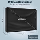 Outdoor TV case 55-58 inch - TV screen protector - waterproof and weatherproof outdoor flat screen case - 210D fabric - 55.1 x 5.9 x 35.4 inches - black