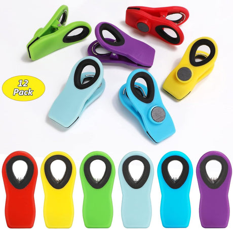 12 Pieces Food Clips - Sealing Clips - Sealing Clamps - Food Clips - Food Clips - Magnetic Clip - Fridge Magnetic Clip - Food Clips - Small Clip - Sturdy Sealing Clips - Snack Clip - for sealing food bags, sealing clips for bags