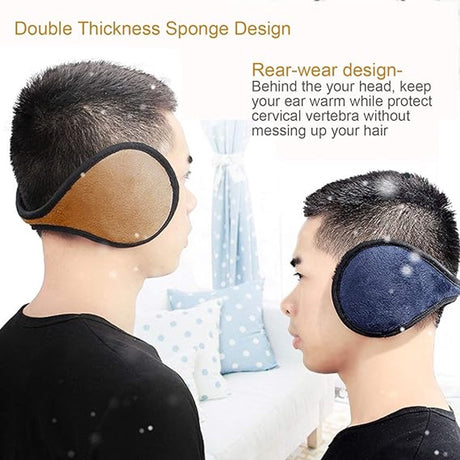 Soft Ear Warmers - 4 Pieces - Men's Ear Warmers - Self-Clapping Ear Warmers - Earmuffs - Ear Muffs - Headband - Hairband - Behind the Head - Unisex - Windproof - Comfortable - for winter sports, outdoor activities, and snowboarding