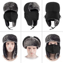 Beanie - men's beanie - Winter beanie - With Ear flaps and Face Mask - Winter Fur - Men's winter hat - Trapper hat - Black Ski Trooper - Snow Cap - Russian hat - Hunter's hat - Winter ear flap beanie - for cold weather - Black
