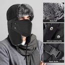 Beanie - men's beanie - Winter beanie - With Ear flaps and Face Mask - Winter Fur - Men's winter hat - Trapper hat - Black Ski Trooper - Snow Cap - Russian hat - Hunter's hat - Winter ear flap beanie - for cold weather - Black