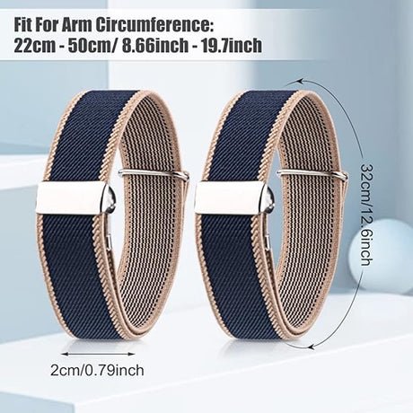 Sleeve Holder - 4 Pairs - Sleeve Holder - Sleeve Holders for Women and Men - Classic - Elastic - Women and Men - Sleeve Holders - Unisex Elastic Bracelets - Adjustable Shirt Sleeve Holders - Anti-Slip Bracelet - Multicolor