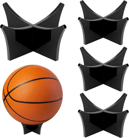4 pieces - Ball holder - Ball rack - Ball stand - Acrylic ball rack - Ball storage rack - Display rack - football stand - ball holder - acrylic sports ball stand - volleyball support - for basketball, volleyball, football, rugby ball - 12*6.5 cm - black
