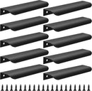 10 pieces - 150*40*17.5 mm - Cabinet handles - Drawer handles - Concealed handle - Aluminum alloy handle - kitchen cabinet handles - furniture accessories - hardware - black