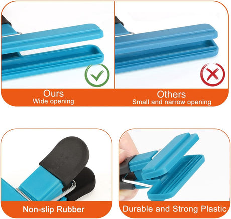 Pieces Food Storage Clips - Sealing Clips - Sealing Clamps - Food Storage Clips - Food Storage Clips - Small Clip - Sturdy Sealing Clips - Snack Clip - Food Clips - Used for sealing and storing food - 2 sizes mix