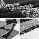 scarf - women's scarf - Women's Triangle Scarf - women's winter scarf - small scarves for women - Women's Wrap - Triangular scarf - Scarf with fringe - Faux cashmere - Warm for autumn and winter - Large checked tassel scarf - Black & White