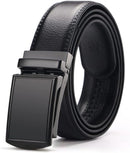 Men's Belt - 1 Piece - Belt (130cm) - Metal Belt - Leather Belt - Slide Buckle for Jeans and Trousers - Men - Adjustable - Men's Belt - Robust Metal Buckle Belt - No Holes - Suitable as a Gift - Brown