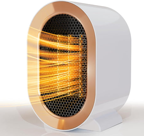 Electric Heater - Indoor Electric Heating - Fan Heater - 800W/1200W - Heater - Socket - Ceramic Heater - Portable Indoor Heaters - With Adjustable, Overheating Protection, Shut-off Upon Discharge - White