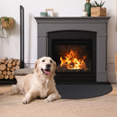 Fireplace Mat - 61 x 106 cm - Semi-circular spark protection plate - Fiberglass - 2-layer fire retardant - Fireproof Fireplace Mat & Fireplace Carpet - fire retardant mats - Semi-Round Fireplace Stove Carpet Protects Floors and Patios from Sparks - Black