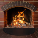 Fireplace Mat - 61 x 106 cm - Semi-circular spark protection plate - Fiberglass - 2-layer fire retardant - Fireproof Fireplace Mat & Fireplace Carpet - fire retardant mats - Semi-Round Fireplace Stove Carpet Protects Floors and Patios from Sparks - Black