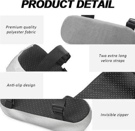 2 pieces - Armrest Cushion - Elbow Cushion - Armpads - comfortable armrest covers - removable armrest cushions - polyester armrest cushions - for office chairs, car seats and gaming chairs - 23.5*7.5*3cm - grey