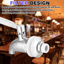 pieces - 16 mm beverage dispenser - Stainless steel beverage dispenser - Tap for keg - beer keg tap - wine tap - replacement tap - for home-brewed keg fermenter, wine, beer, juice dispenser - beverage tap - silver - 63*33*85 mm
