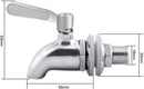 pieces - 16 mm beverage dispenser - Stainless steel beverage dispenser - Tap for keg - beer keg tap - wine tap - replacement tap - for home-brewed keg fermenter, wine, beer, juice dispenser - beverage tap - silver - 63*33*85 mm