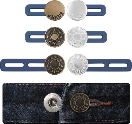 pieces jeans button extenders - Buttonhole Extender - Trouser Widening Button - Waistband Extenders - Unisex - Instant Waist Extender Buttons - Trouser Extender - Jeans Trouser Extender - No Sewing Required Jeans Waist Extenders
