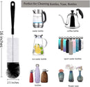8-Pack Bottle Cleaning Brush Set - Cleaning Brush - Bottle Brush - Black bottle cleaner with long handle - for washing narrow wine/beer bottles/thermos flask/bottle cup/sports tank/kettle - lid brush - straw brush - Bottle cleaner
