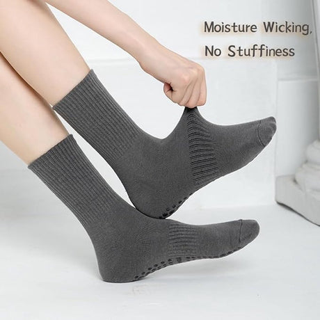 4 pairs - Yoga Socks - Pilates Socks - Non-slip Yoga Socks - Yoga Socks for women - sports socks - non-slip mid-tube socks - cotton pilates socks - breathable cotton socks - non-slip socks - for ballet, yoga, dance, pilates and fitness