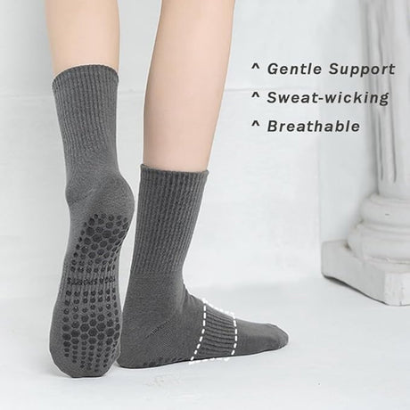 4 pairs - Yoga Socks - Pilates Socks - Non-slip Yoga Socks - Yoga Socks for women - sports socks - non-slip mid-tube socks - cotton pilates socks - breathable cotton socks - non-slip socks - for ballet, yoga, dance, pilates and fitness