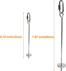 2 pieces - Bird Feeder - Small Animals Fruit and Vegetable Holder - Stainless Steel Vegetable Skewer - Food Finder - Hanging Food Feeding and Handling Tool - for Parrots, Cockatoos, Cockatiels - 20cm and 12cm - Silver