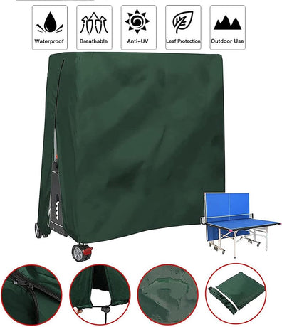 210D Waterproof Table Tennis Table Cover - Table Tennis Table Cover - Waterproof, windproof and UV-resistant - Dustproof - Table Tennis Table Protector - Protective Cover - Foldable Table Tennis Table Cover for Indoor and Outdoor Use - Green - 165×70×185c