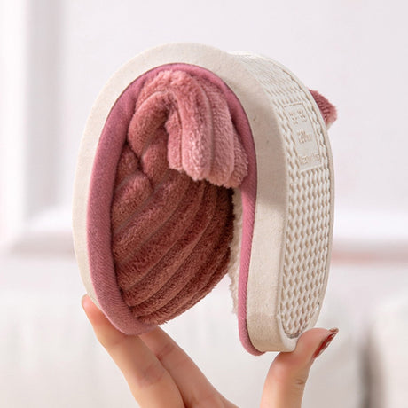Slippers - 2 Pieces - women's slippers - men's slippers - House shoes - Grey men's slippers size 43-44 - Pink women's slippers size 39-40 - Couples - Nice and soft - Comfeet - Non-slip - Unisex - for autumn and winter - Pink and Grey