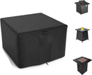 82*82*61 cm - Square Fire Pit Cover - Patio Fireplace Cover - Waterproof Square Outdoor Fire Pit Cover - Barbecue Stove Cover - Dust Cover - Square - Heavy 420D Oxford Fabric - Outdoor Fireplace Cover - Black