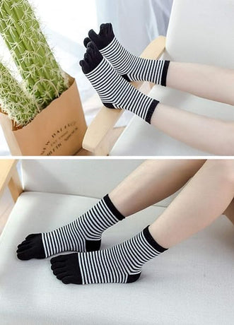 Women's split finger socks - 5 pairs - sports socks - Five Toe Socks - cotton finger socks - Toe socks - women's casual sports socks - Antibacterial - Breathable - women's soft warm socks - Comfortable Socks - Runner Toe socks