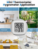 2 pieces - Mini digital indoor thermometer - Weather station - Thermometer - Highly accurate temperature monitor - Indoor thermometer - Hygrometer - Thermo-hygrometer - Comfort level indicator - White
