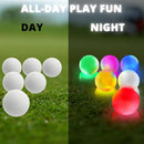 golf balls - 6 Pieces - Glow in the Dark golf balls - LED illuminated golf balls - multicolour