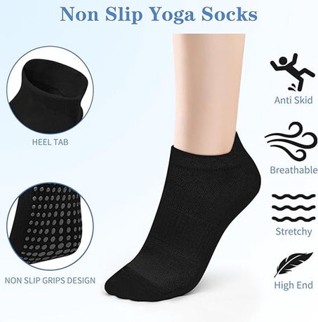 pairs - Socks - Pilates socks - Yoga socks - Non-slip socks - Pilates non-slip socks - Women's non-slip socks - non-slip yoga socks - floor socks for home - for Pilates, trampoline, fitness, ballet - black