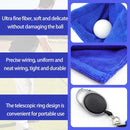 3 pieces - Golf Ball Towel - Golf Bag Amphibious Towels - with retractable buckle - Soft and delicate golf towel - Durable golf club cleaner - for fitness, outdoor sports - 12*12 cm - black, blue and grey