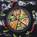 3 pieces - Pizza pans - round pizza plate - pizza baking sheet - baking sheet - round baking sheets with non-stick coating - perforated pizza baking set - pizza pans with holes - for home, kitchen and oven - 24cm, 28 cm, 32 cm - black