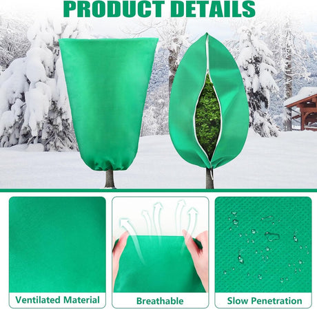 Plant cover - 1 piece - 140*200cm - Frost-resistant plant cover - Winter cover - Potted plant bag - Frost cloth - Plant frost cover - Winter protection bag for plants - Winter plant covers - with zipper and drawstring - for outdoor plants, potted fruit tr