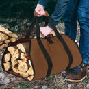 Firewood bag - Firewood sack - Firewood bag - Firewood carrying bag - Firewood carrying bag - Outdoor camping wood bag - large waterproof carrying bag - with non-slip handles - storage bag - firewood storage - for wood stoves and camping - 46*98 cm - brow