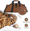 Firewood bag - Firewood sack - Firewood bag - Firewood carrying bag - Firewood carrying bag - Outdoor camping wood bag - large waterproof carrying bag - with non-slip handles - storage bag - firewood storage - for wood stoves and camping - 46*98 cm - brow