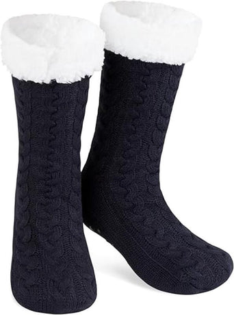 House socks - fluffy warm coral fleece lined - non-slip socks for men and girls - Thick Winter coral fleece - Sleep socks - Postpartum socks - Fluffy Slipper socks - soft and comfortable floor socks - Black