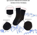 House socks - fluffy warm coral fleece lined - non-slip socks for men and girls - Thick Winter coral fleece - Sleep socks - Postpartum socks - Fluffy Slipper socks - soft and comfortable floor socks - Black