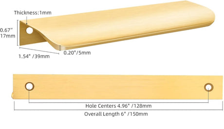10 pieces - 150*40*17.5 mm - Cabinet handles - Drawer handles - Concealed handle - Aluminum alloy handle - kitchen cabinet handles - furniture accessories - hardware - brushed gold