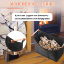 wood basket - firewood basket - storage basket - Foldable felt firewood basket with wooden handles - Fireplace Wood Basket - firewood basket - storage basket for wood, toys and books - Firewood basket - Dark grey