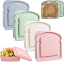 4× Food Storage Containers - Lunch Box - Meal Prep Containers - Kitchen Food Storage Container Set - Lunchboxes - Food Box - Sandwich Holder - Bread Container - Meal Prep Containers - Reusable - BPA Free - Microwave Safe - For School, Office, Camping