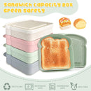 4× Food Storage Containers - Lunch Box - Meal Prep Containers - Kitchen Food Storage Container Set - Lunchboxes - Food Box - Sandwich Holder - Bread Container - Meal Prep Containers - Reusable - BPA Free - Microwave Safe - For School, Office, Camping