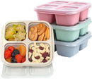 4-Piece Snack Boxes - Lunch Box - Bento Box - Divided Bento Boxes - Lunch Box - Salad Lunch Box - 4 Compartment Reusable Lunch Boxes - Sauce Container - For Children and Adults, Food Containers - For School, Work, Travel