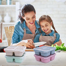 4-Piece Snack Boxes - Lunch Box - Bento Box - Divided Bento Boxes - Lunch Box - Salad Lunch Box - 4 Compartment Reusable Lunch Boxes - Sauce Container - For Children and Adults, Food Containers - For School, Work, Travel