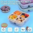 4-Piece Snack Boxes - Lunch Box - Bento Box - Divided Bento Boxes - Lunch Box - Salad Lunch Box - 4 Compartment Reusable Lunch Boxes - Sauce Container - For Children and Adults, Food Containers - For School, Work, Travel